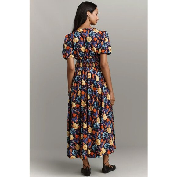 Anthropologie The Katerina Button-Front Dress Navy Floral Maxi Plus Size 2X NWT - Picture 6 of 6